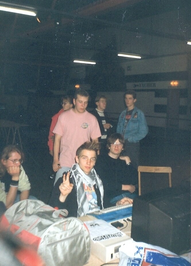Rough and (standing) Arrogance. That guy with the pink shirt! in 1991.